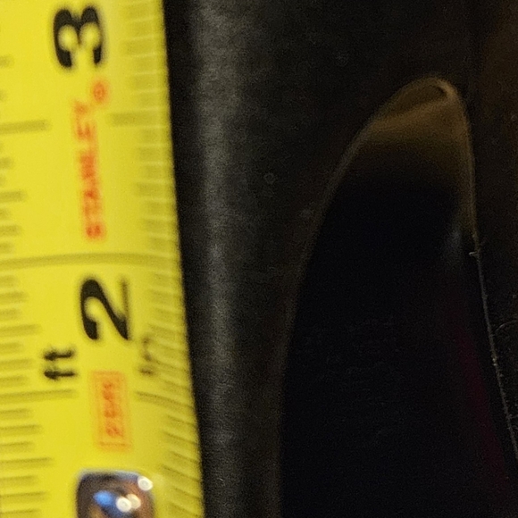 THE TOUCH OF NINA Black Satin Pumps Shoes Peep Toe Heels, Size 11 M - Picture 7 of 7